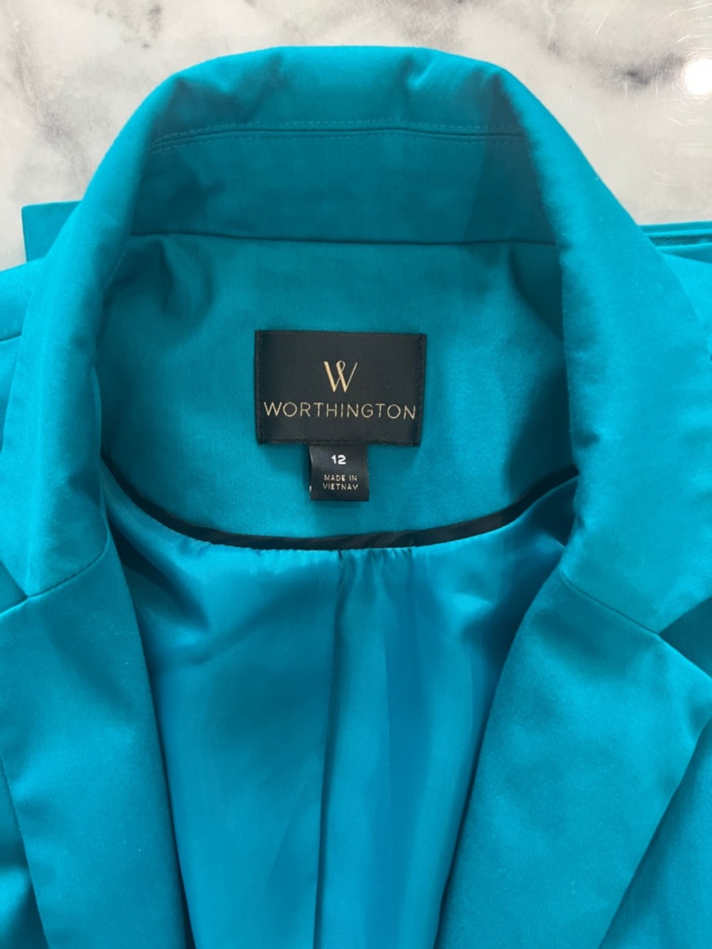 3 piece Teal Women's Blazer & Pant Set with top - Picture 7 of 8